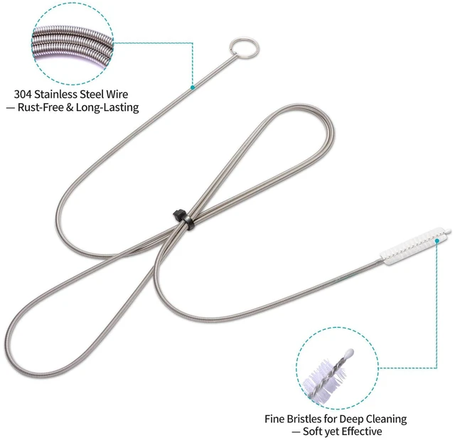 Alt view image 4 of 7 - 2 Pack Extra Long 64-Inch Flexible Sunroof Drain Cleaning Brush, Tube Cleaner for Dishwasher Drain Hose, Bathroom
