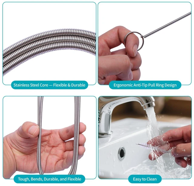 Alt view image 7 of 7 - 2 Pack Extra Long 64-Inch Flexible Sunroof Drain Cleaning Brush, Tube Cleaner for Dishwasher Drain Hose, Bathroom