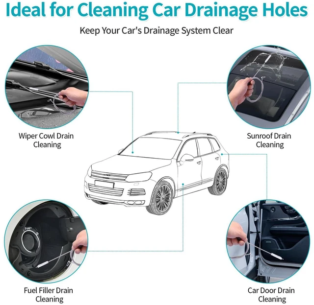 Alt view image 5 of 7 - 2 Pack Extra Long 64-Inch Flexible Sunroof Drain Cleaning Brush, Tube Cleaner for Dishwasher Drain Hose, Bathroom