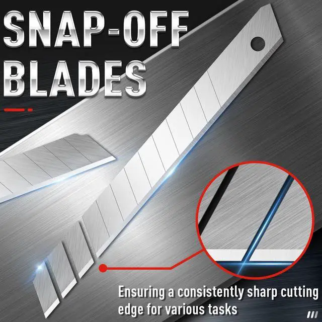 Alt view image 2 of 6 - DIYSELF 100 Pack 9mm Utility Knife Blades, Box Cutter Refills (60)