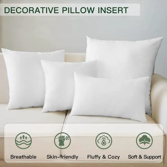 Alt view image 5 of 6 - OTOSTAR 12x20 Throw Pillow Insert, Soft Fluffy Plump Inner Cushion Pad, White Decorative