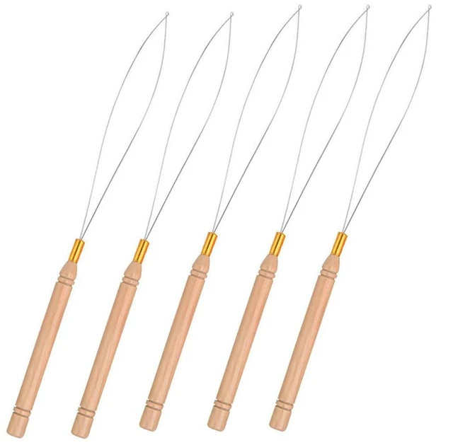 Main image of Hair Extension Loop Needle Threader for Micro Nano Rings, 5 Pcs