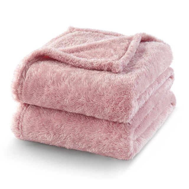 Alt view image 5 of 6 - Exclusivo Mezcla Fuzzy Large Fleece Throw Blanket for Couch, Dusty Pink
