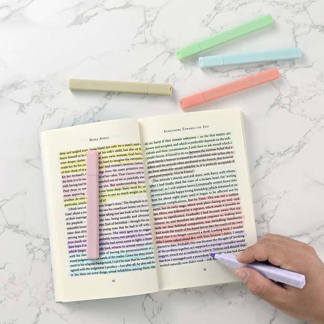 Alt view image 7 of 7 - Konket Aesthetic Bible Highlighters No Bleed, Cute Pastel, 12Pcs Chisel Tip