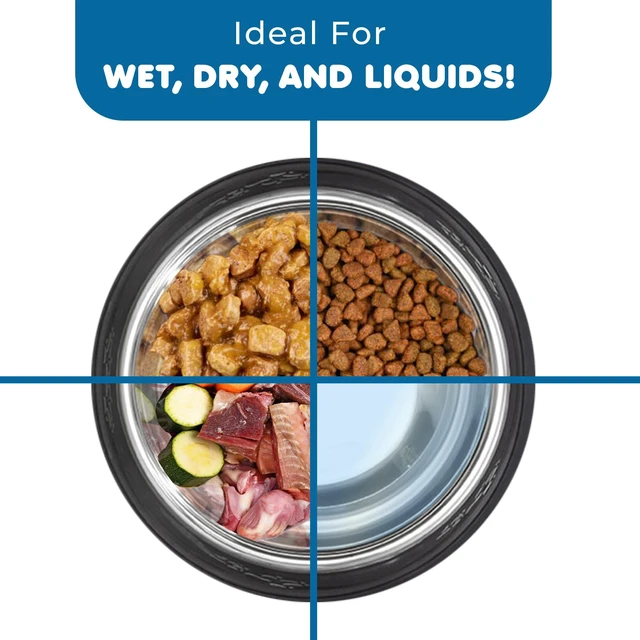 Alt view image 6 of 7 - SunGrow No Spill 64 Oz Jumbo Stainless Steel Feeding Bowl for Dogs and Cats, Anti-Skid Rubber Base, Rust Resistant