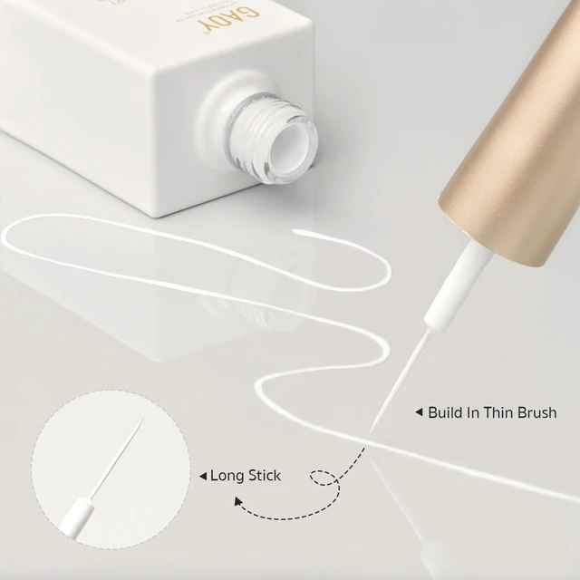 Alt view image 3 of 6 - GAOY White Swirl Gel Nail Polish Art Liner 12ml Classic Color