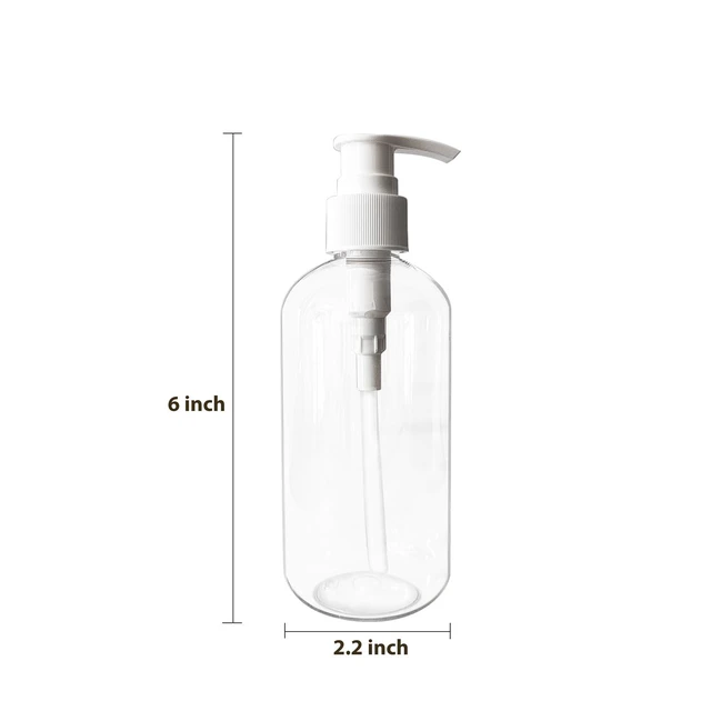 Alt view image 6 of 7 - 2 Pack 8 oz Empty Plastic Bottles with Pump Dispenser, Clear/White, Refillable Containers for Body Wash, Moisturizer, Face Cream, Liquid Soap