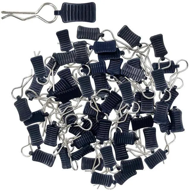 Main image of 50pcs RC Body Clips with Pull Tabs 1.2mm Silver for 1/8 1/10 1/12 Scale RC Car Truck Buggy Traxxas Redcat Axial Arrma HSP HPI Himoto Tamiya