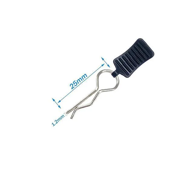 Alt view image 5 of 5 - 50pcs RC Body Clips with Pull Tabs 1.2mm Silver for 1/8 1/10 1/12 Scale RC Car Truck Buggy Traxxas Redcat Axial Arrma HSP HPI Himoto Tamiya