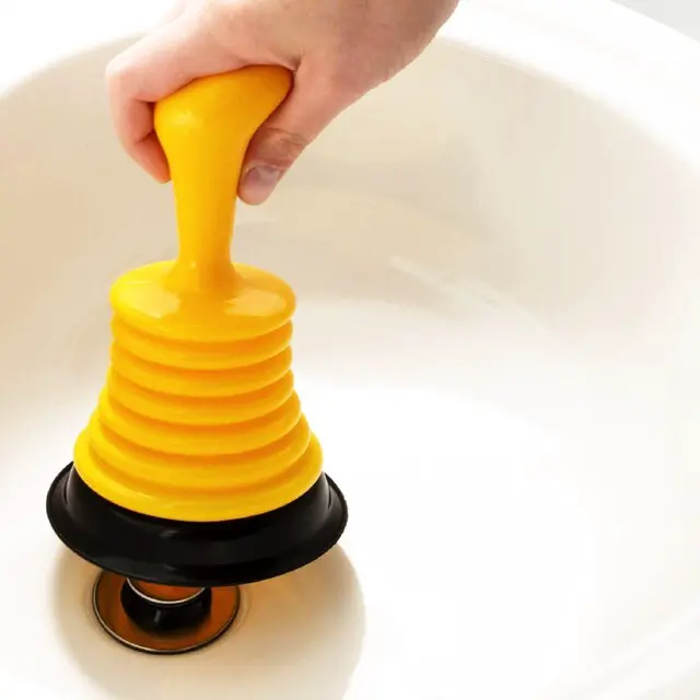Alt view image 2 of 4 - PlumbCraft 11-Inch Bellows Mini Drain Plunger, Heavy-Duty Clog Remover with Ergonomic Handle for Kitchen & Bathroom Sinks