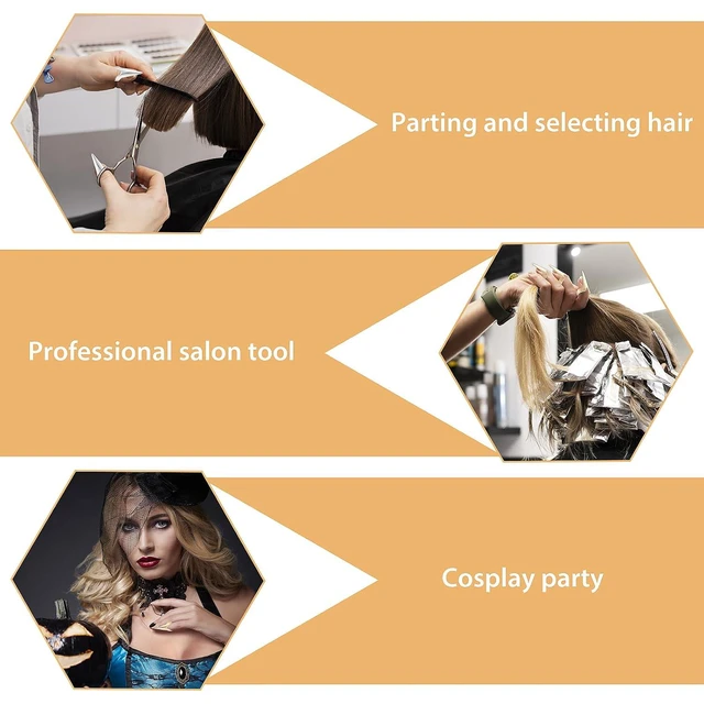 Alt view image 4 of 7 - Giantree 10Pcs Hair Parting Ring Braiding Aid Tool, Nail Covers Back Scratcher, for Hair Braiding Supplies Cosplay Nail Art Holiday Party, Gold + Silver