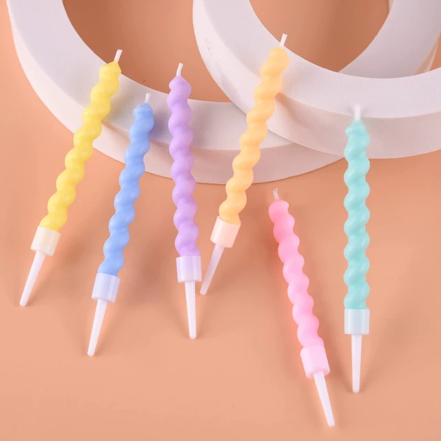 Alt view image 5 of 6 - PHD CAKE 24-Count Rainbow Spiral Birthday Candles with Holders