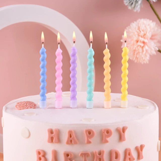 Alt view image 2 of 6 - PHD CAKE 24-Count Rainbow Spiral Birthday Candles with Holders