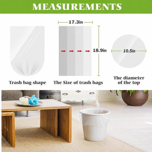 Alt view image 5 of 7 - Teivio 3 Gallon 120 Counts Clear Plastic Trash Bags for Home Office Kitchen, Bathroom Waste Basket Liners