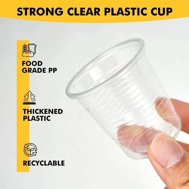 Alt view image 3 of 5 - RACETOP 100 Pack 3oz Clear Disposable Plastic Cups, Cold Drinking Cups for Party Wedding Thanksgiving Christmas
