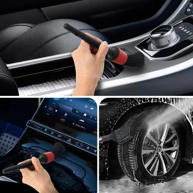 Alt view image 7 of 7 - 9pcs Detailing Brush Set with Interior Cleaning Brush, Steel Wire & Tire Brush