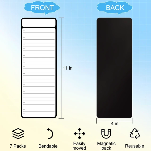Alt view image 6 of 7 - 7-Piece Magnetic Dry Erase White Board 4'x11', To-Do List, Weekly Planner, Chore Chart for Refrigerator