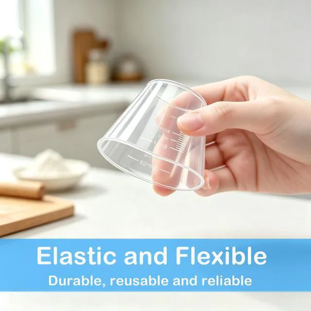 Alt view image 6 of 7 - 30ml Plastic Liquid Measuring Cups, 5 Pack, Clear Graduated, for Kitchen, Medicine, Lab, Baking