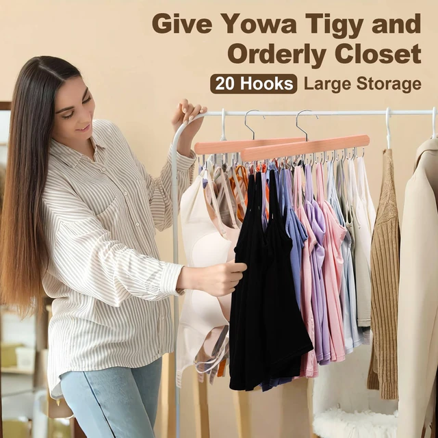 Alt view image 2 of 7 - 2 Pack Tank Top & Bra Hangers for Closet Organizer & Storage