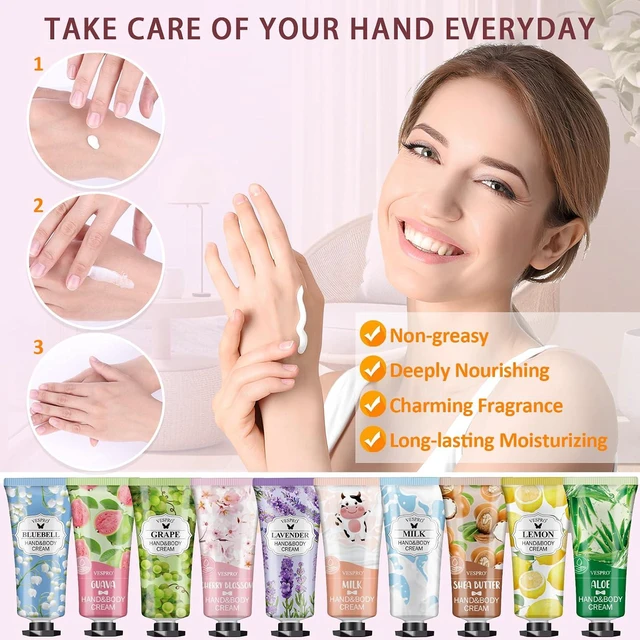 Alt view image 2 of 7 - VESPRO 12 Pack Hand Cream Gift Set, Travel Size Mini Moisturizing Hand Lotion for Dry Cracked Hands, Thank You Gift, Party Favors, Teacher Gifts and Birthday Gifts