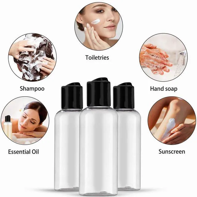 Alt view image 2 of 7 - DNSEN 5 Pack 3.4 oz TSA Approved Leakproof Plastic Empty Travel Bottles for Toiletries with Labels