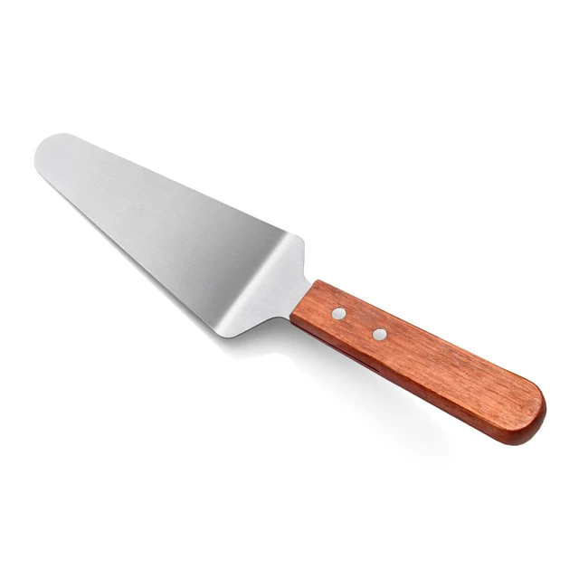 Alt view image 5 of 7 - New Star Foodservice 10-Inch Stainless Steel Pie Server with Wood Handle, Restaurant Grade for Cake, Pie, Pizza, Dessert