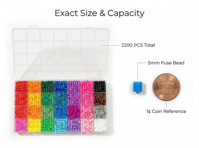 Alt view image 6 of 6 - 28 Colors 5mm Fuse Beads Kit 2200Pcs Melty Beads DIY Craft Supplies for Art Creation and Handmade Projects