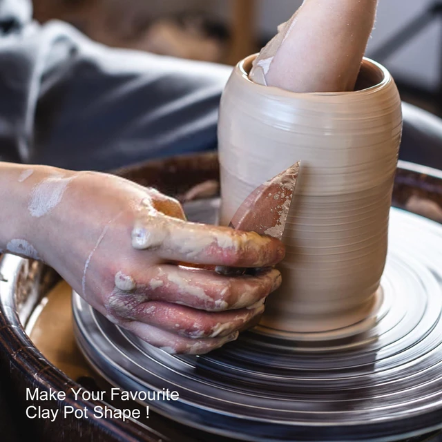 Alt view image 5 of 7 - Pottery Ribs 5 Pack, Double Bevel, Supports Left and Right-Handed, Forward and Reverse Rotation, Pottery Trimming Textured Art Tools, Foot Shaper Prep Tool