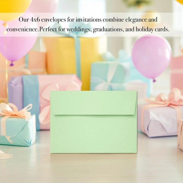 Alt view image 6 of 7 - Slapaflife 50 Pack 4x6 Colored Envelopes for Invitations, Postcard, Wedding, Greeting Cards, Photos