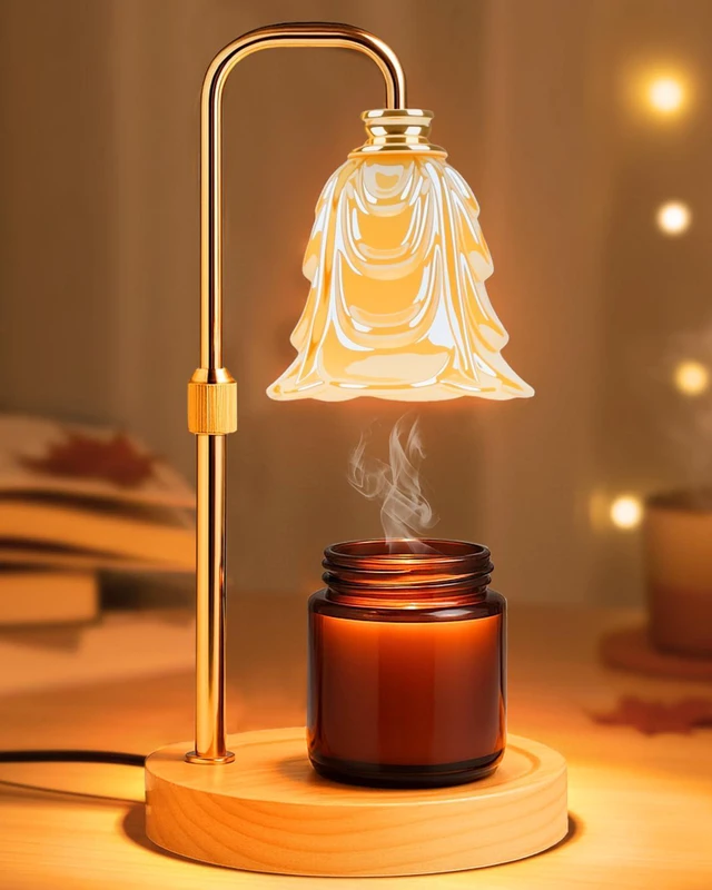 Main image of Candle Warmer Lamp with Timer and Dimmer, 5 Brightness Settings, Anti-Glare, Adjustable Height, Electric Wax Warmer, Home Decor