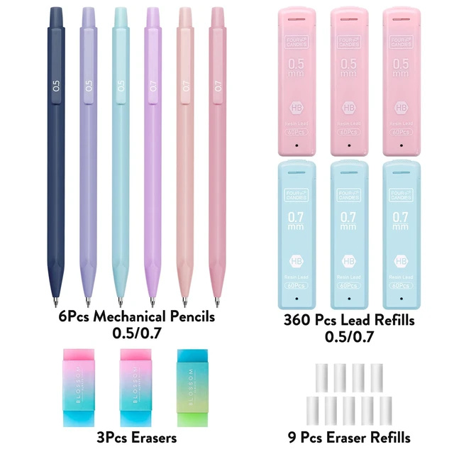 Alt view image 3 of 6 - Four Candies Cute Mechanical Pencil Set 0.5/0.7mm 6-Pack