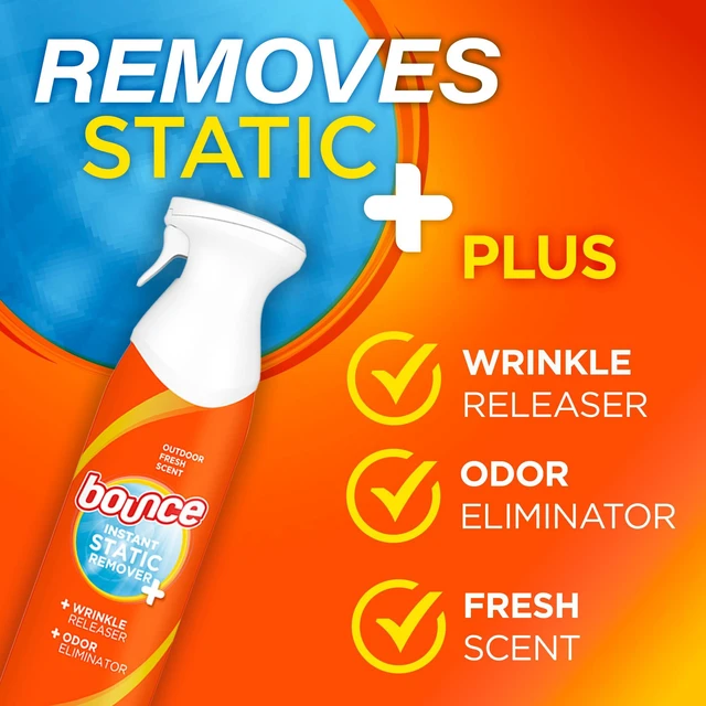 Alt view image 2 of 5 - Bounce 3 in 1 Anti Static Spray - Instant Wrinkle Release, Odor Eliminator & Fabric Refresher, 9.7 Fl Oz (Pack of 1)