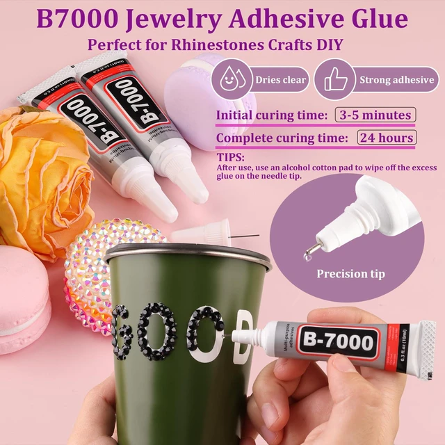 Alt view image 4 of 7 - 32000Pcs Black Rhinestones Flatback Resin Gems Crystal, Bedazzler Kit with 3Pcs 10ml B7000 Jewelry Glue and Tweezers for Makeup Crafting Nail Art