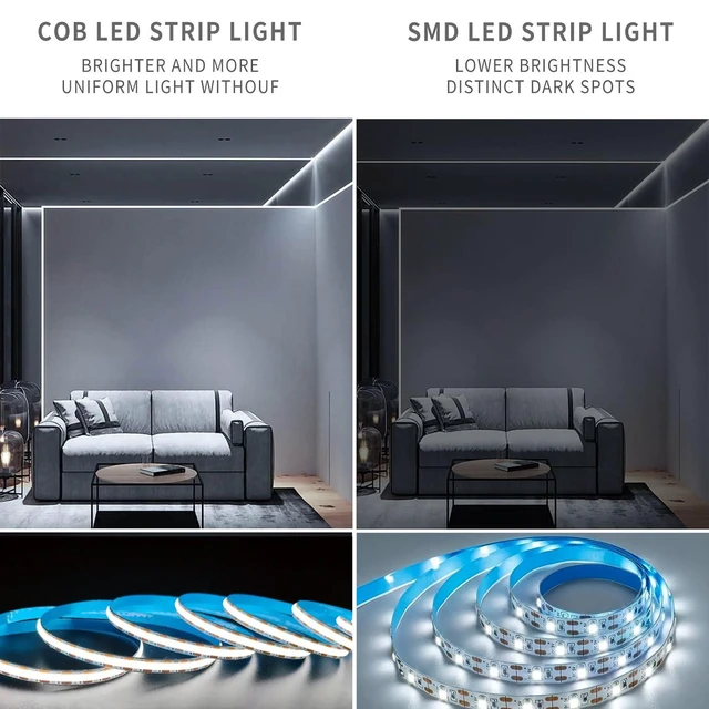 Alt view image 7 of 7 - ZSLAIFU 5V USB White Dimmable COB LED Strip Light, 3.28FT, High Brightness, for Display Cabinet, Living Room, TV Lights