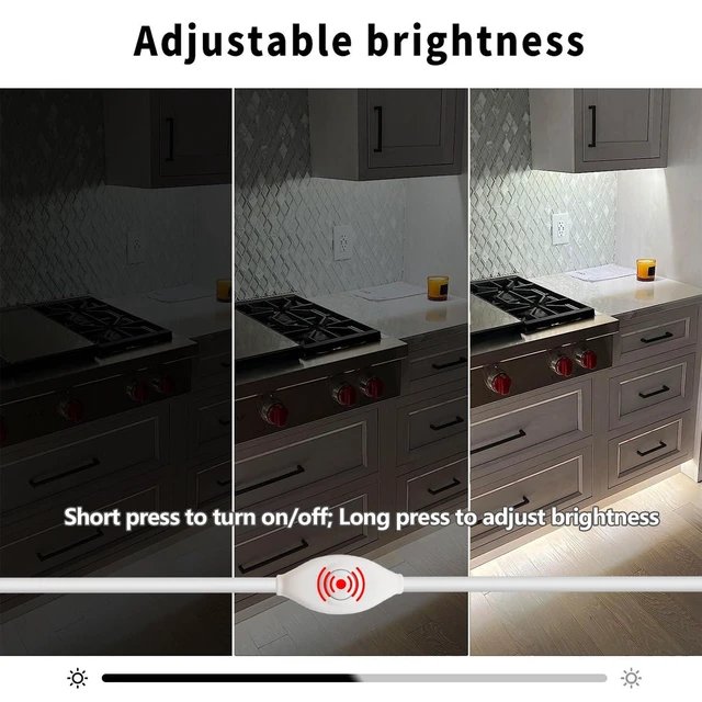 Alt view image 3 of 7 - ZSLAIFU 5V USB White Dimmable COB LED Strip Light, 3.28FT, High Brightness, for Display Cabinet, Living Room, TV Lights