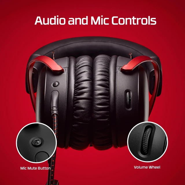 Alt view image 6 of 6 - HyperX Cloud III Wired Gaming Headset with Angled 53mm Drivers Spatial Audio Memory Foam 10mm Mic for PC PS5 Xbox Series X|S USB-C USB-A 3.5mm Black/Red
