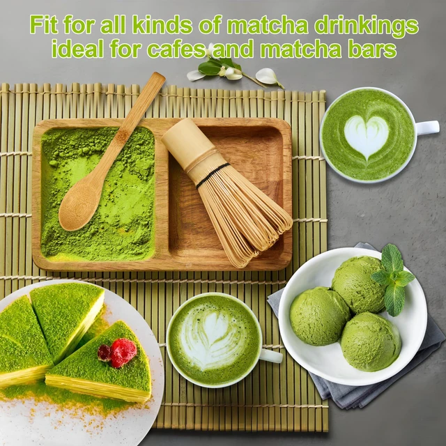 Alt view image 7 of 7 - Matcha Whisk Set with Ceramic Whisk Holder, Bamboo Scoop, Powder Starter Sifter, Spoon - Japanese Tea Tools