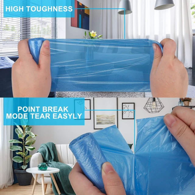 Alt view image 4 of 6 - 4 Gallon Small Trash Bags, 100 Count, 5 Rolls, Colored, for Office Bedroom Bathroom Trash Can Liners