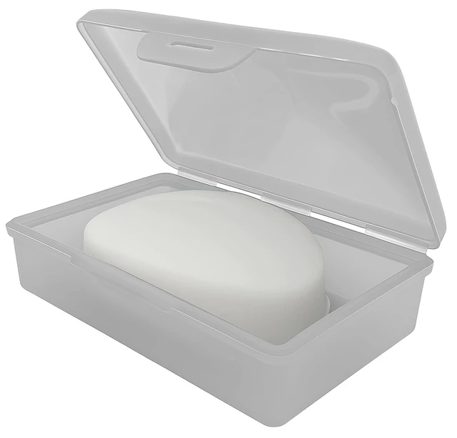 Alt view image 3 of 6 - American Comb Travel Soap Box with Lid, Clear White, Made in USA