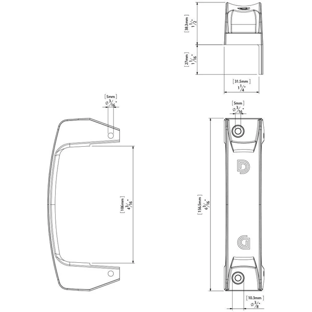 Alt view image 2 of 6 - D&D Technologies LL3GH Gate Handle, Reversible for Right or Left Handing, Side-Fixing Legs for Easy Alignment and Added Strength, for Any Square Post Gate