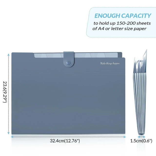 Alt view image 6 of 6 - SKYDUE Expanding File Organizer with 8 Pockets, Accordion File Folders with Labels, Portable Document Bill Receipt Organizer, Letter Size, Blue