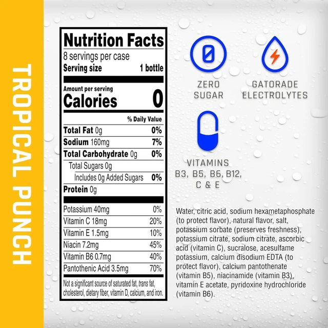 Alt view image 2 of 7 - Propel Electrolyte Water Tropical Punch 12fl oz Bottles 8 Pack
