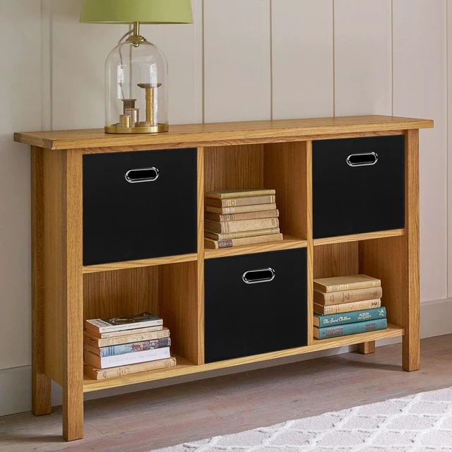 Alt view image 4 of 7 - Black Fabric Foldable Storage Cubes Bins with Dual Handles for Home Organizer