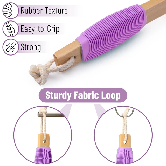 Alt view image 4 of 6 - Slick 17Inch Purple Back Lotion Applicator, Certified Organic, Easy Reach, Washable, Self Tanner for All Skin Tone