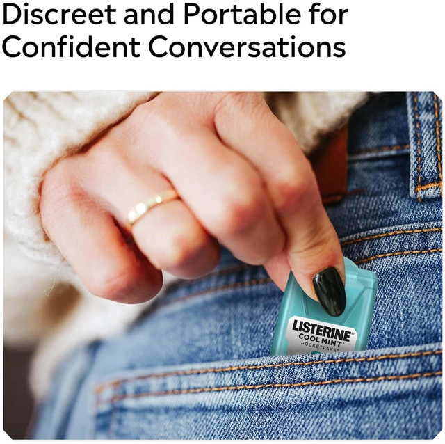 Alt view image 6 of 6 - Listerine PocketPaks Breath Strips Cool Mint 24-Strip Pack 3 Pack