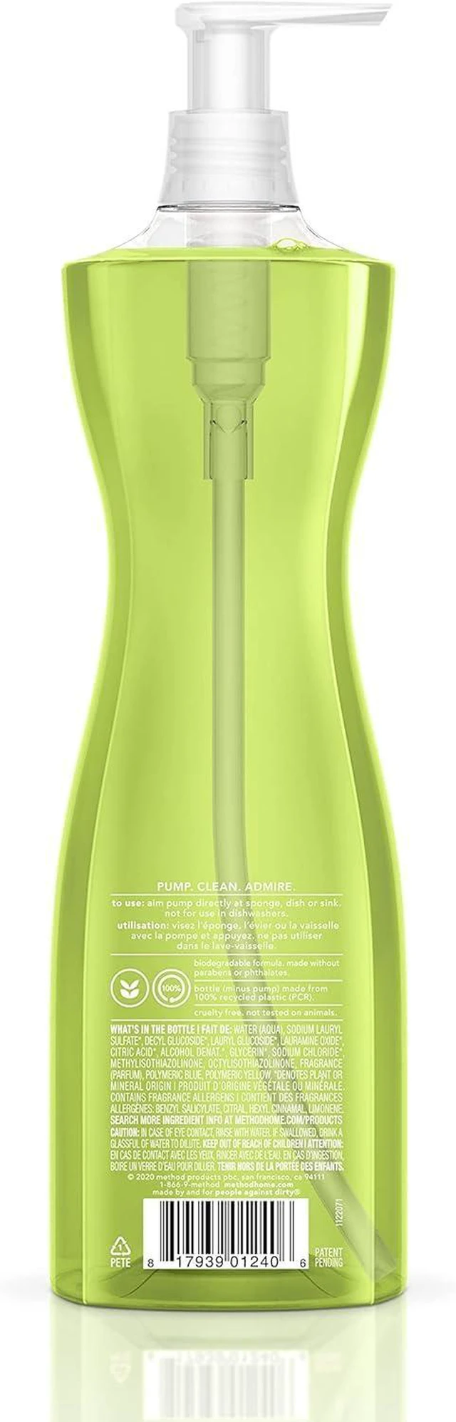 Alt view image 3 of 5 - Method Dish Soap, Lime + Sea Salt, 18 Fl Oz, Pack of 1, Tough on Grease