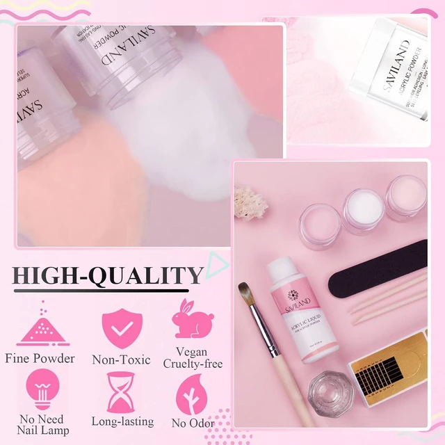 Alt view image 3 of 6 - Saviland Acrylic Nail Starter Kit Clear Pink Nude