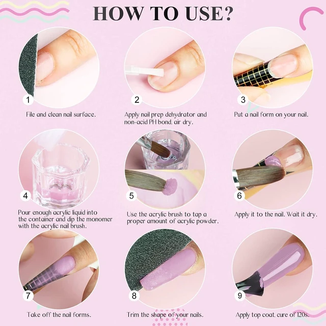 Alt view image 5 of 6 - Saviland Acrylic Nail Starter Kit Clear Pink Nude