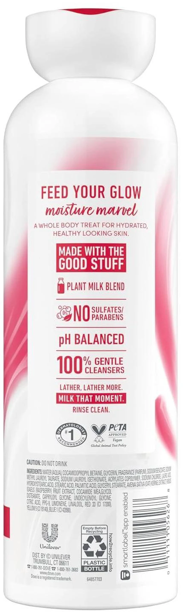 Alt view image 3 of 6 - Dove Plant Milk Cleansing Body Wash Oat Milk & Berry Brulee 17.5 fl oz