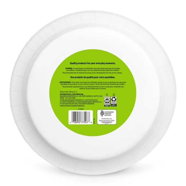 Alt view image 6 of 6 - Amazon Basics Paper Plates, 10 Inch, Disposable, 50 Count